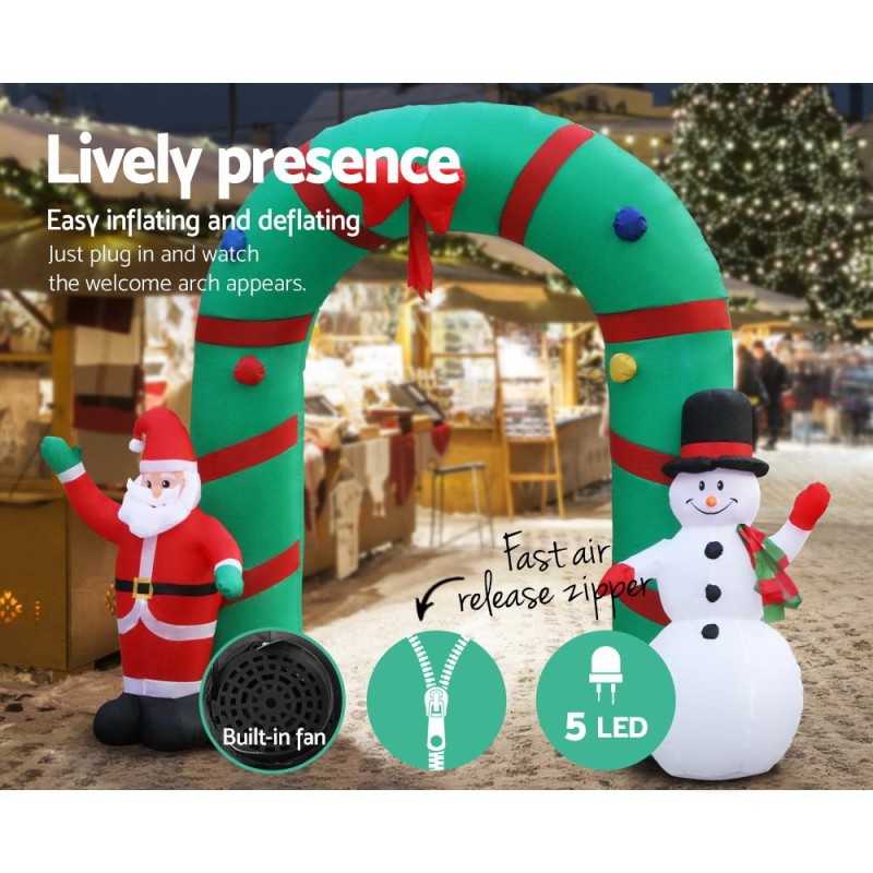 Giant Inflatable Santa And Snowman Arch Way 2 8 Meter Long